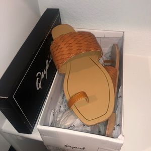 NWT- Brown Woven Sandals
